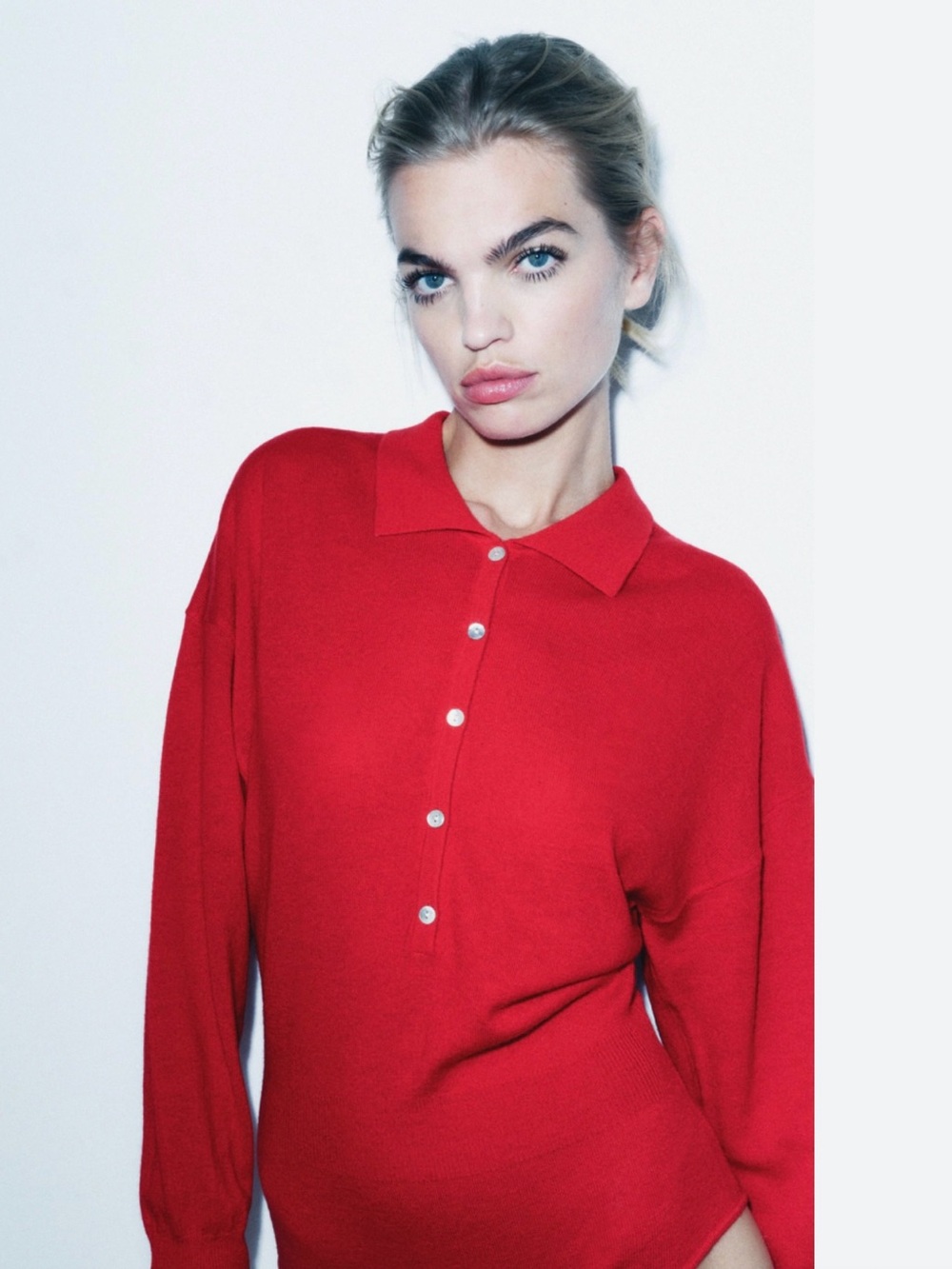 ❤️ ZARA Red Wool Blend Knit Bodysuit SWEATER